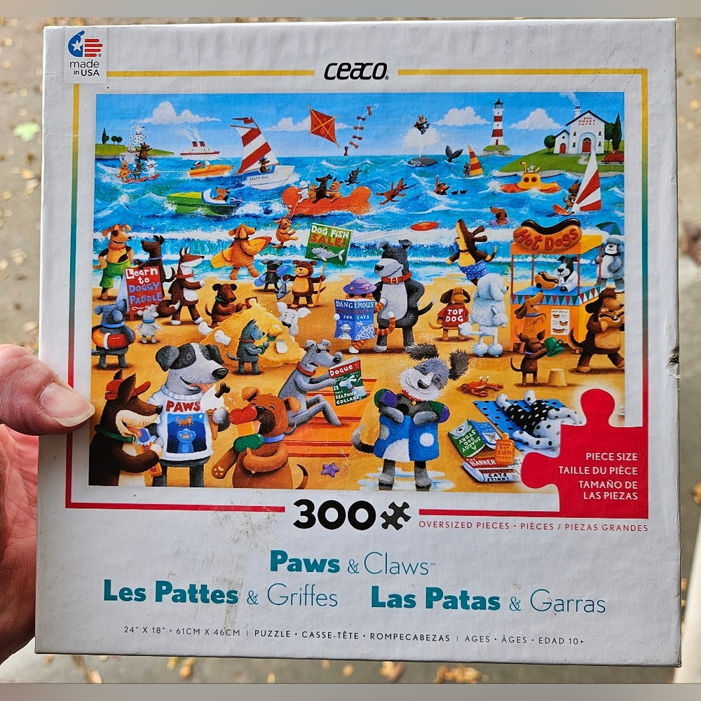 Dogs on a Beach 300 pc Puzzle, complete